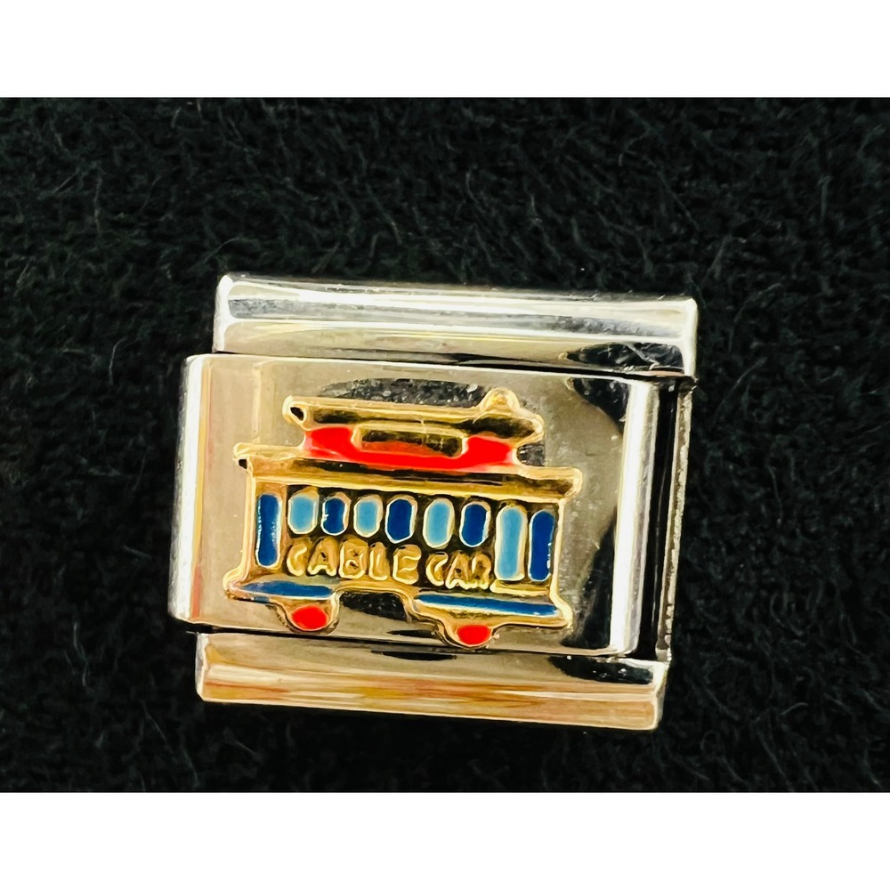 Daria by DynaFlex Italian Charm San Francisco Cable Car Enamel 9mm Link Souvenir